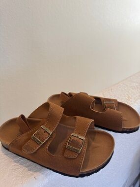 Kids' Brown Double-Buckle Sandals